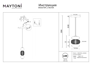 Pendul LED Drop MOD273PL-L16CH3K, 16W, 2000lm, lumina cald, IP20, crom, Maytoni [2]- savelectro.ro
