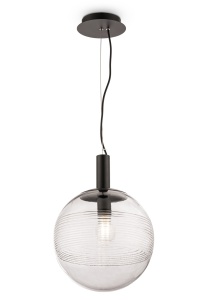Pendul Perlas P061PL-01GR, 1xE27, negru+transparent, IP20, Maytoni [1]- savelectro.ro