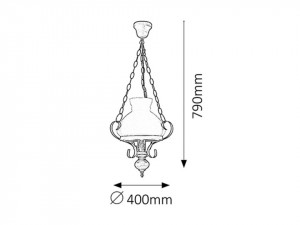 Pendul Petronel 7076, 1xE27, bronz+alb, IP20, Rabalux [4]- savelectro.ro