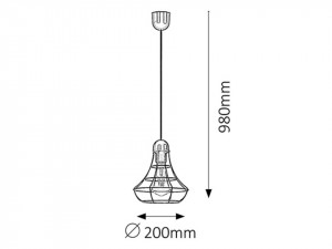 Pendul Vintage Ramsey 4649, 1xE27, negru, IP20, Rabalux [6]- savelectro.ro