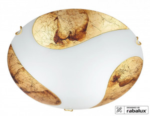 Plafoniera Art gold, metal, sticla, alb, auriu, 2 becuri, dulie E27, 1942, Rabalux [3]- savelectro.ro