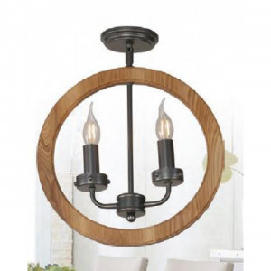 Corpuri de iluminat, Plafoniera Cesena KL6347, 2xE14, neagra+maro, IP20, Klausen - savelectro.ro