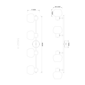 Plafoniera Eileen 4xE27, cafenie mat, IP20, Globo Lighting [3]- savelectro.ro