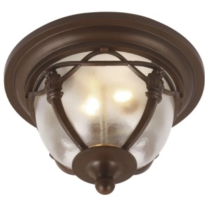 Plafoniere exterior, Plafoniera exterior Ohio KL5488, 1xE27, maro, aluminiu + sticla, IP44, stil clasic, Klausen - savelectro.ro