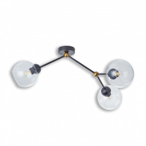 Plafoniere, Plafoniera Flavour KL103018, 3XE27, alba+neagra+aurie, IP20, Klausen - savelectro.ro