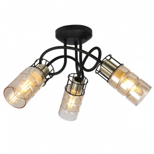 Corpuri de iluminat, Plafoniera Ideal KL140000N, 3xE14, bronz+neagra+fumurie, IP20, Klausen - savelectro.ro