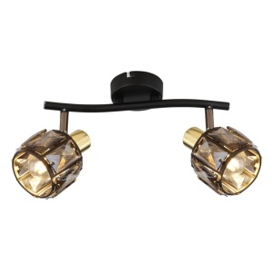 Plafoniera Indiana 2xE14, IP20, neagra mat+aurie mat, Globo Lighting