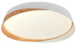Plafoniere LED, Plafoniera LED 36W, 3240 lm, lumina calda/neutra/rece, telecomanda, dimabila, IP20, alba+lemn, Optonica - savelectro.ro
