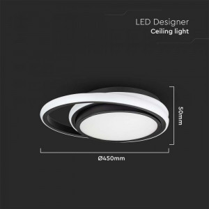 Plafoniera LED 6920-VT, rotunda, 38W, 4050lm, lumina neutra, IP20, neagra, V-Tac [4]- savelectro.ro