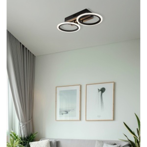Plafoniera LED Blevins 15W, 880 lm, lumina calda/neutra/rece, IP20, imitatie lemn, Globo Lighting [10]- savelectro.ro