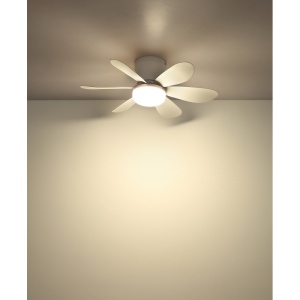 Plafoniera LED Delores, cu ventilator, 5W, 350 lm, lumina calda/neutra/rece, IP20, alb mat, Globo Lighting [12]- savelectro.ro