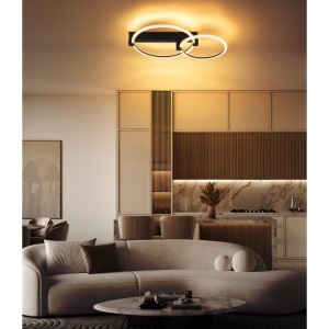 Plafoniera LED Fletcher 24W, lumina calda (3000 K), 2100 lm, IP20, neagra mat, Globo Lighting [8]- savelectro.ro