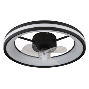 Plafoniera LED Gatian, cu ventilator, 30W, 2215 lm, lumina calda/neutra/rece, IP20, neagra, Globo Lighting [1]- savelectro.ro