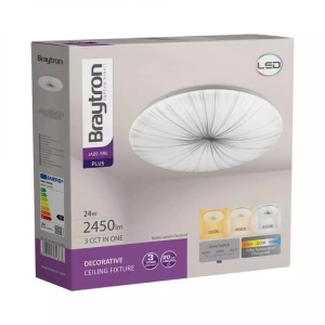 Plafoniera LED Jade BR-BH16-21180, rotunda, 34W, 3550lm, lumina calda+neutra+rece, IP20, alba, Braytron [4]- savelectro.ro