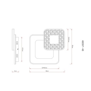Plafoniera LED Mosaiko 48W, lumina calda/neutra/rece, 3100 lm, telecomanda, IP20, dimabila, alba mat, Globo Lighting [12]- savelectro.ro
