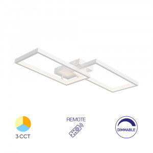 Plafoniera LED Nela BR-BH17-04490, cu telecomanda, 40W, 4400lm, lumina calda+neutra+rece, IP20, alba, Braytron [1]- savelectro.ro