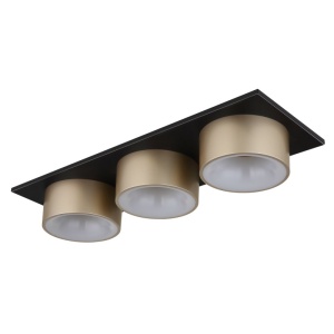 Plafoniere LED, Plafoniera LED Raymond 24W, 1000 lm, lumina calda (3000 K), IP20, negru mat+sampanie, Globo Lighting - savelectro.ro