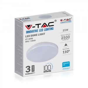 Plafoniera led rotunda, 25W, LED Chip Samsung, IP44, lumina rece(6400K), 2500lm, Alb, V-TAC [4]- savelectro.ro