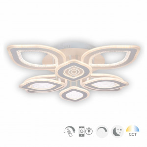 Plafoniera LED Smart Rhodos KL151054, dimabila, cu telecomanda, 200W, 17500lm, lumina calda+neutra+rece, IP20, alba, Klausen [1]- savelectro.ro