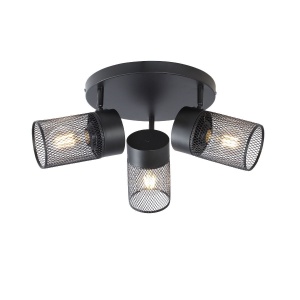 Corpuri de iluminat, Plafoniera Obscur PL3, 3xE27, neagra, Klausen - savelectro.ro