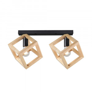 Plafoniere, Plafoniera Rhombus KL100051, 2xE27, maro+neagra, IP20, Klausen - savelectro.ro