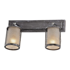 Plafoniere, Plafoniera Rural KL6206, 2xE14, negru + alb, metal + sticla, stil rustic clasic, Klausen - savelectro.ro