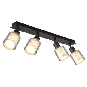 Plafoniere, Plafoniera Villegas, 4xE14, IP20, negru mat+crom, Globo Lighting - savelectro.ro