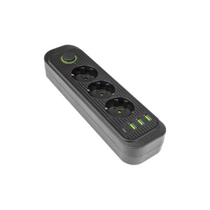 Prelungitor UTP5 3 Prize, 2m, 3xUSB-A+1xUSB-C, cu Intrerupatoare Individuale [2]- savelectro.ro