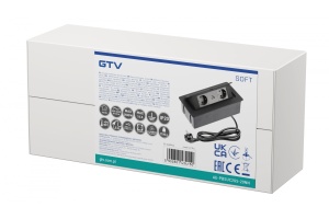 Priza incastrabila dreptunghiulara , 2 prize schuko, USB A+C, cablu 1.5m, neagra, GTV [2]- savelectro.ro