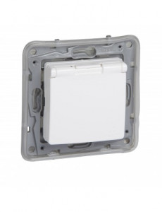 Prize si intrerupatoare, Priza simpla cu capac, 16A, IP44, alba, Legrand Niloe - savelectro.ro