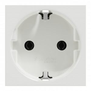 Priza simpla cu impamantare, standard german, 2 module, 16A, alba, Schneider Noua Unica [8]- savelectro.ro
