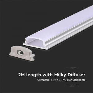 Profil Banda LED, Aplicat (PT), Flexibil, Aluminiu + Alb Mat, 2m [5]- savelectro.ro