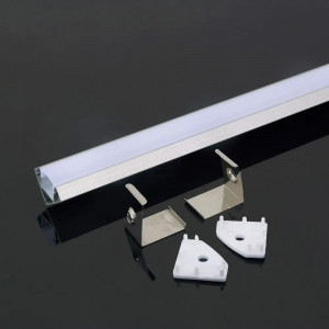 Profil aluminiu banda led, de colt, cu margine, 2 metri, V-TAC