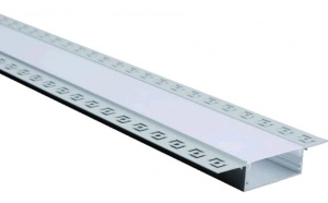 Profile banda led, Profil banda LED, pentru rigips, 61.5x14 mm, argintiu+alb, 2m, Optonica - savelectro.ro
