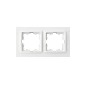 Prize si intrerupatoare Olbia, Rama 2 module, alba, Olbia Titan - savelectro.ro