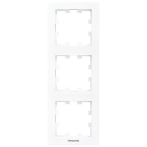 Prize si intrerupatoare, Rama tripla verticala, IP20, Alb, Panasonic Karre Plus 55 - savelectro.ro