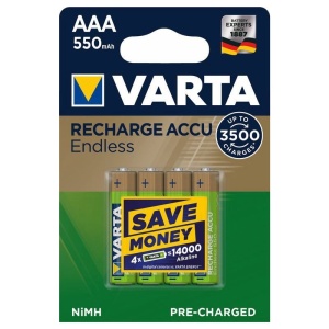 Set 4 acumulatori preincarcati R3 AAA Varta, capacitate 550mAh
