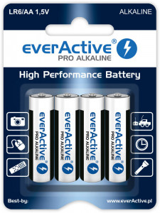 Set 4 baterii R6 AA Alkaline, everActive Pro Alkaline [1]- savelectro.ro