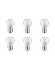 Becuri LED E27, Set 6 becuri LED sferice 3W(25W) G-Tech, E27, 255 lm, lumina calda (3000 K), clasa energetica F - savelectro.ro