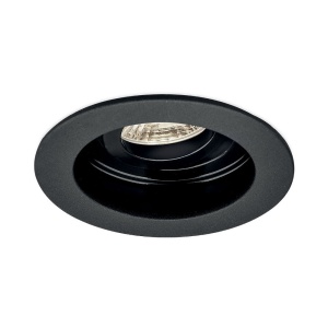 Spot incastrat rotund, metal, negru, IP20, Braytron