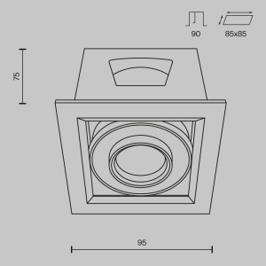 Spot LED 10W Incastrat, Maytoni, 750lm, Lumina Calda (3000K), Alb [4]- savelectro.ro