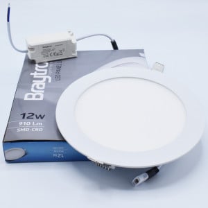 Spot led rotund incastrat 12W, 910 lm, IP20, lumina calda (3000K), Ø170mm, alb, Braytron