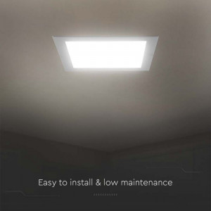 Spot LED 18W Incastrat, Patrat, V-TAC, 1850lm, Lumina Calda (3000K), Alb [5]- savelectro.ro