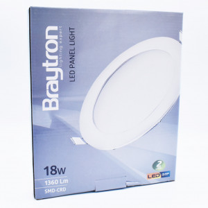 Spot led rotund incastrat 18W, 1360 lm, IP20, lumina calda (3000K), Ø225mm, alb, Braytron