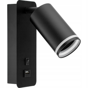Spot orientabil Ring, 1 bec, dulie GU10, USB 5V 2A, cu intrerupator, negru, Masterled [5]- savelectro.ro
