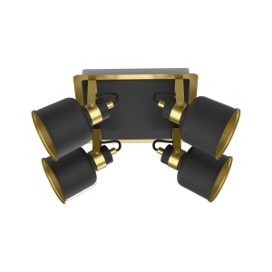 Spoturi, Spot Sputnik KL6695, orientabil, 4xE14, negru+auriu, IP20, Klausen - savelectro.ro