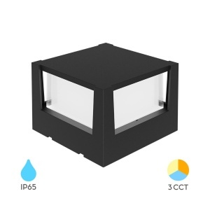 Stalpi iluminat exterior, Stalp LED pentru exterior patrat, 15W, 1450lm, lumina calda/neutra/rece, negru, Braytron - savelectro.ro