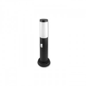 Corpuri de iluminat, Stalp pentru exterior cu senzor de miscare, negru mat, alb, 1 bec, dulie E27, IP44, Masterled - savelectro.ro