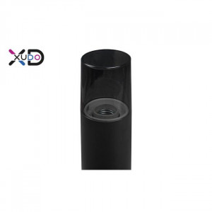 Stalp pentru exterior Xudo, 50 cm, rotund, 1xE27, negru+fumuriu [3]- savelectro.ro