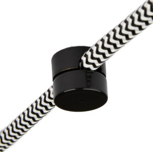 Accesorii cablu textil, Suport cablu textil, 2x0.75 mm, metal, negru lucios - savelectro.ro